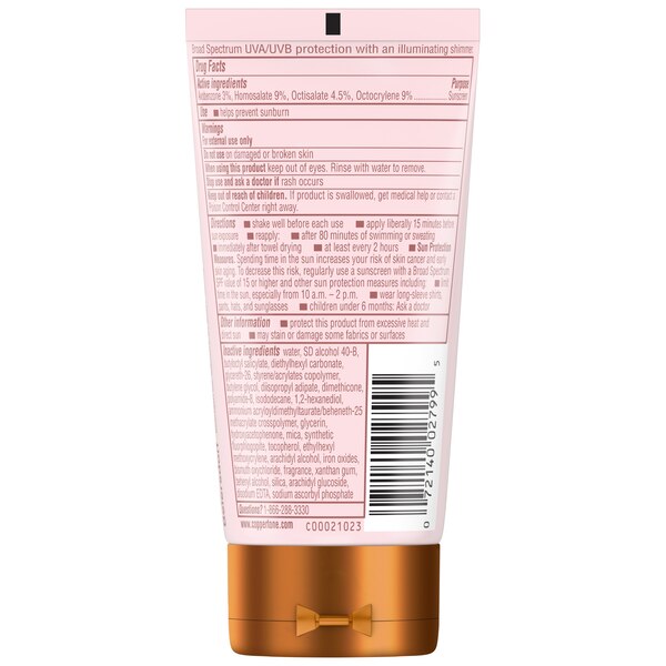 Coppertone Glow Travel Size SPF 50 Sunscreen, 2 OZ