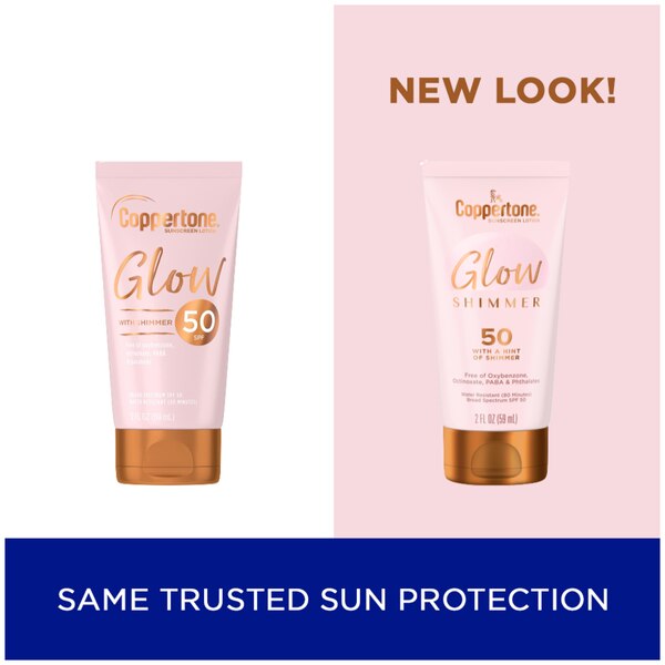 Coppertone Glow Travel Size SPF 50 Sunscreen, 2 OZ