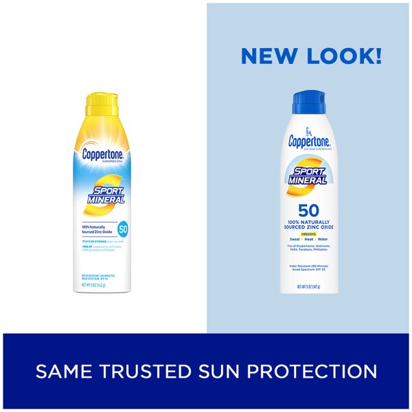 Coppertone Sport Mineral Sunscreen Spray, SPF 50, 5 oz