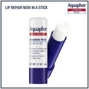 Aquaphor Lip Repair Stick, Soothes Dry Chapped Lips, 3 Pack of .17 OZ Sticks, .51 OZ