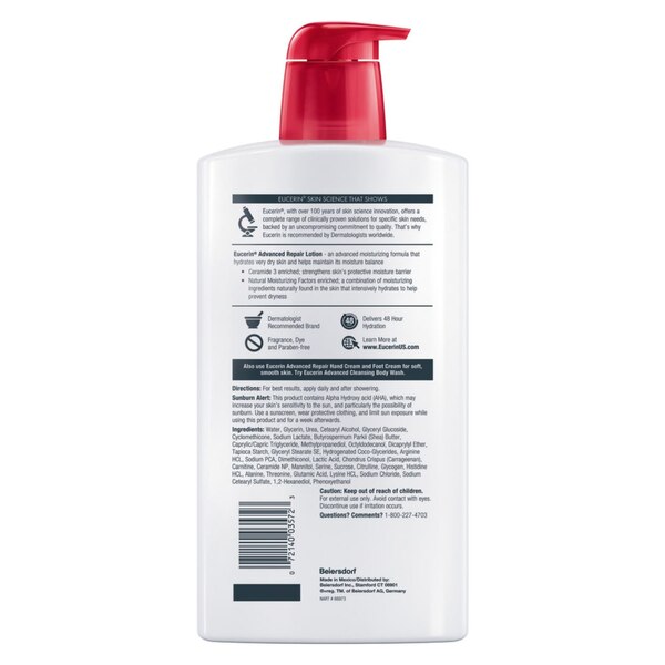 Eucerin Advanced Repair Lotion, 1L