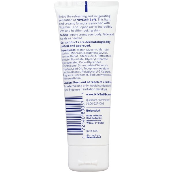 NIVEA Trial Size Soft Moisturizing Creme Tube, 2.6 OZ