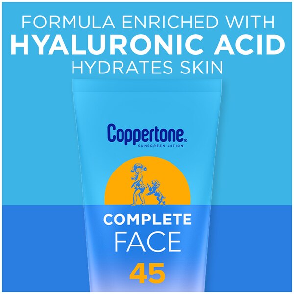 Coppertone Complete Face Sunscreen Lotion, SPF 45, 2.5 oz
