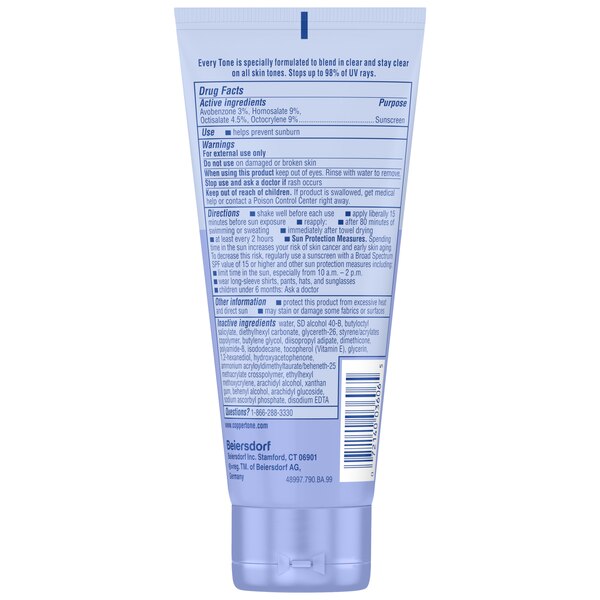 Coppertone Every Tone Sunscreen Lotion, SPF 50, 7 oz