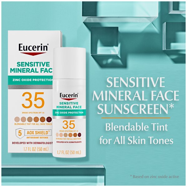 Eucerin Sun Tinted Mineral Face Sunscreen Lotion, SPF 35, 1.7 oz