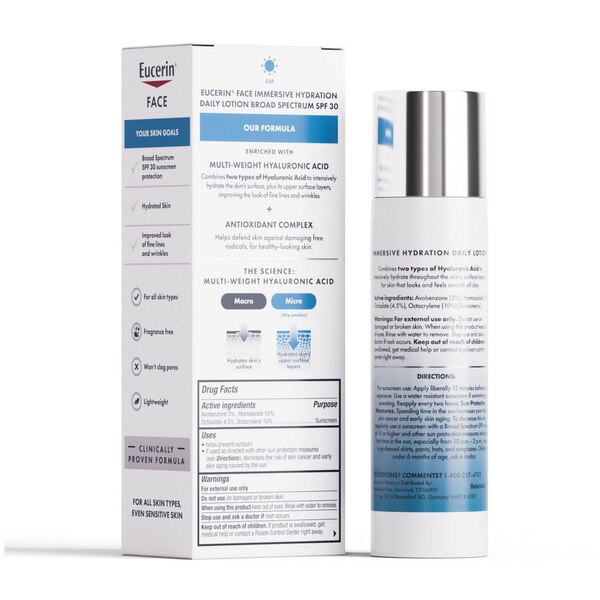 Eucerin Face Immersive Hydration Daily Lotion Broad Spectrum SPF 30 Sunscreen