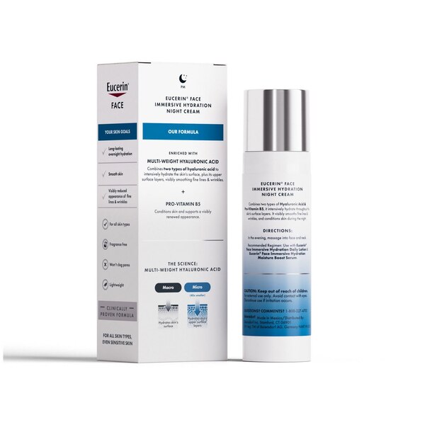 Eucerin Face Immersive Hydration Night Cream, 1.7 OZ