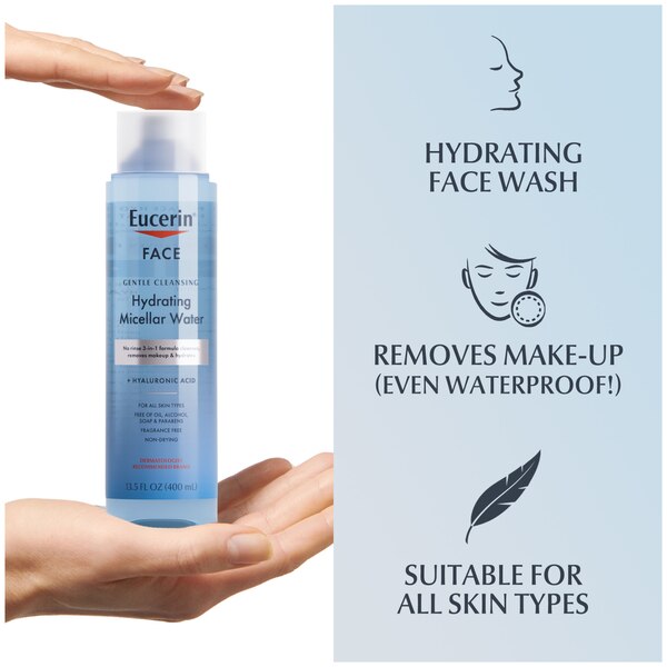 Eucerin Face Gentle Cleansing Hydrating Micellar Water, 13.5