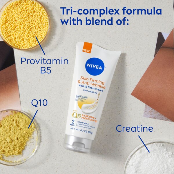 NIVEA Q10 Skin Firming and Anti-Wrinkle Neck and Chest Cream, 6.7 OZ