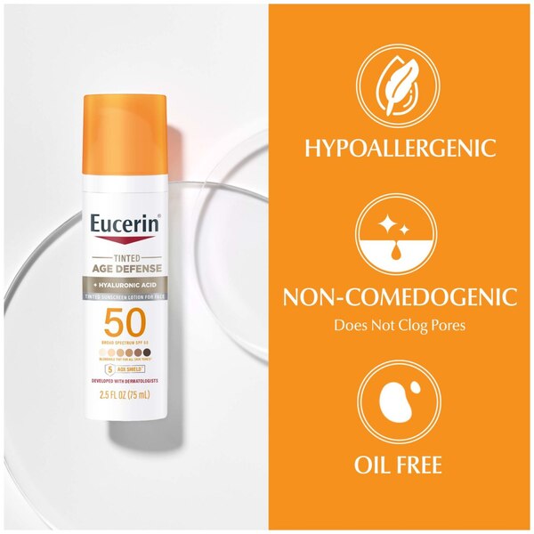 Eucerin Sun Tinted Age Defense Face Sunscreen Lotion, SPF 50