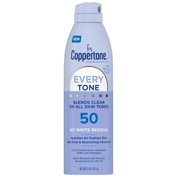 Coppertone Every Tone Sunscreen Spray, SPF 50