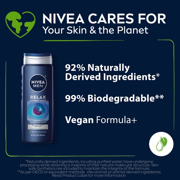 NIVEA Men’s Total Relax Body Wash, 16.9 OZ
