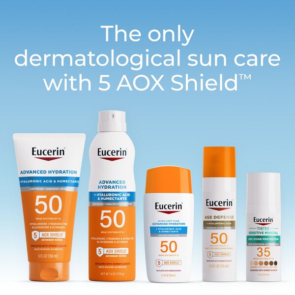 Eucerin Sun Advanced Hydration Ultra-Light Fluid with Hyaluronic Acid & Humectants, Broad Spectrum SPF 50