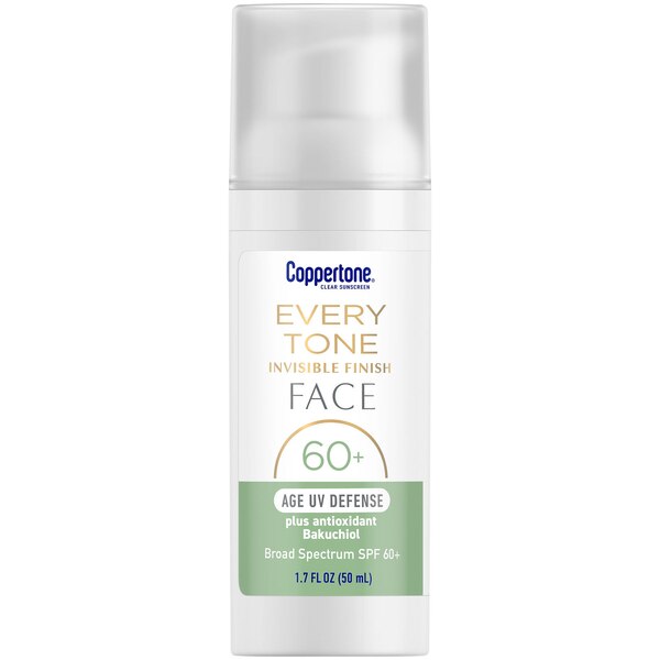 Coppertone Every Tone Invisible Finish Face, SPF 60+ Age UV Defense, 1.7 OZ