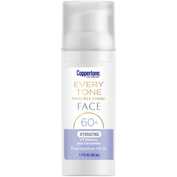 Coppertone Every Tone Invisible Finish Face, SPF 60+ Hydrating UV Defense, 1.7 oz