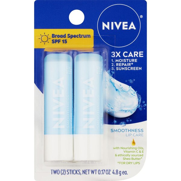 Nivea Lip Care Smoothness (Stick) 2-Pack 0.17oz