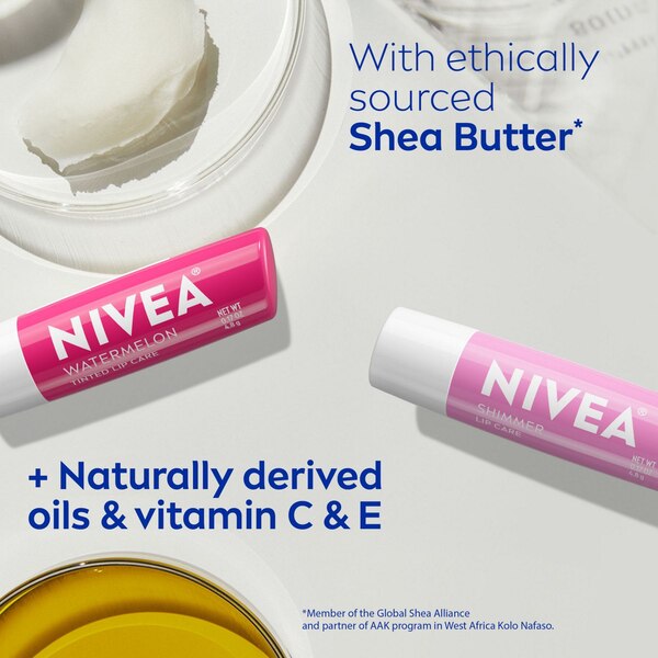 Nivea Lip Care, Pearly and Pink, 2 CT