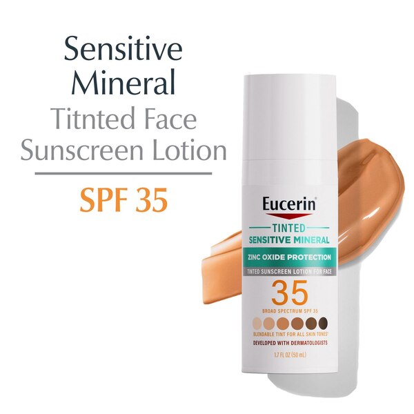 Eucerin Sun Tinted Mineral Sunscreen Face Lotion, SPF 35