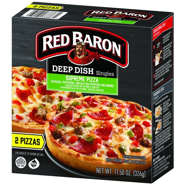Red Baron Deep Dish Singles Pizza, 2 CT