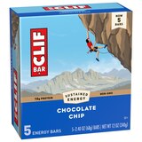 Clif Bar, Chocolate Chip, Energy Bar, Non-GMO, Plant Based Protein Bar, 5 ct, 2.4 oz, thumbnail image
