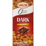 Valor Dark Chocolate Bar With Almonds, No Added Sugar, 5.3 OZ, thumbnail image