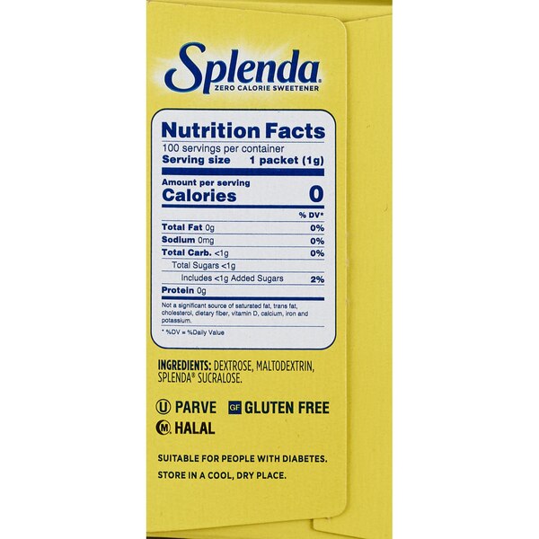 Splenda No Calorie Sweetener Packets, 100 ct, 3.5 oz