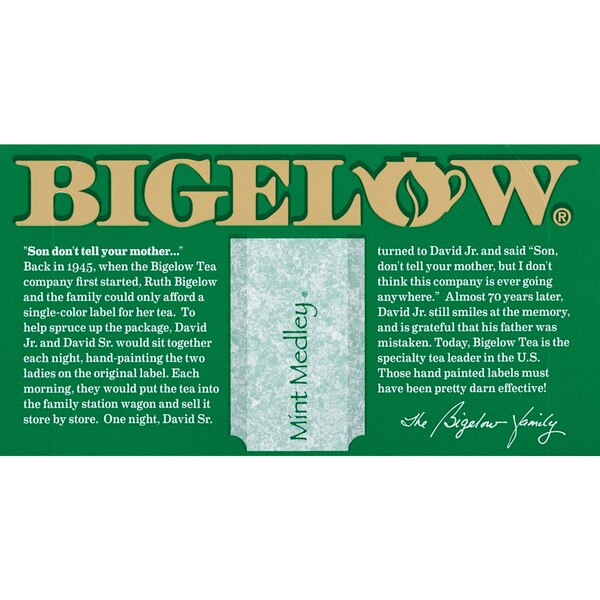Bigelow Mint Medley, Caffeine Free Herbal Tea Bags, 20 ct