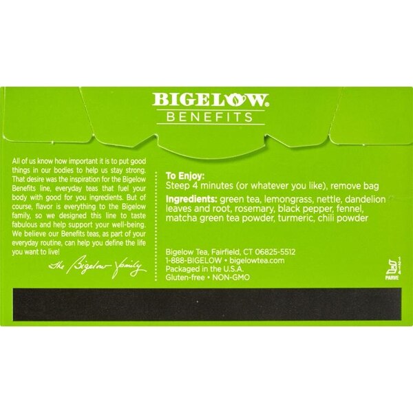 Bigelow Benefits Turmeric Chili Matcha Green Tea, 18 ct