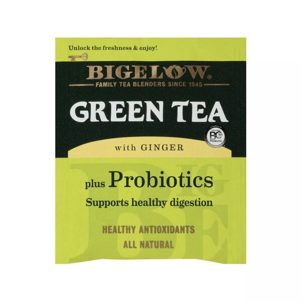 Bigelow Green Tea With Ginger Plus Probiotics, 18 CT
