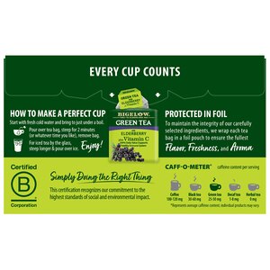 Bigelow Green with Elderberry plus Vitamin C Tea Bags, 18 ct, 0.9 oz