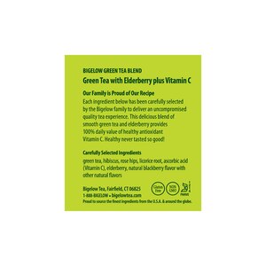 Bigelow Green with Elderberry plus Vitamin C Tea Bags, 18 ct, 0.9 oz
