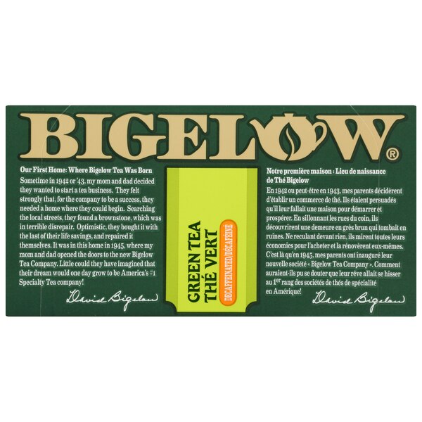 Bigelow Green Tea Bags, Decaffeinated, 20 ct, 0.91 oz