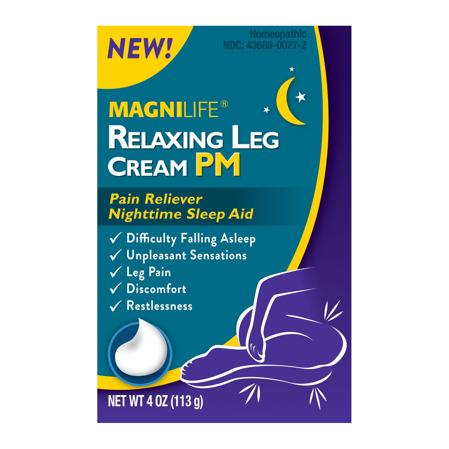 MagniLife Relaxing Leg Cream PM, 4 OZ