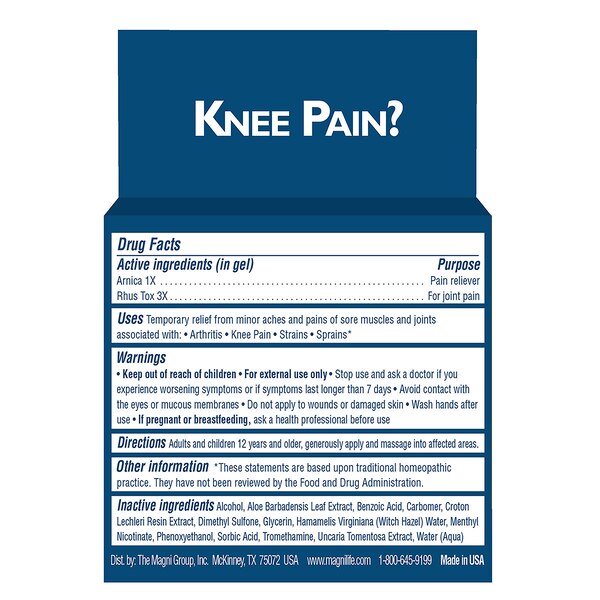 MagniLife Knee Pain Relief Soothing Gel, 4 OZ