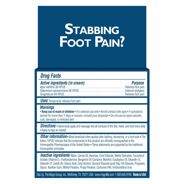 Magnilife Pain Relieving Foot Cream, 4 OZ