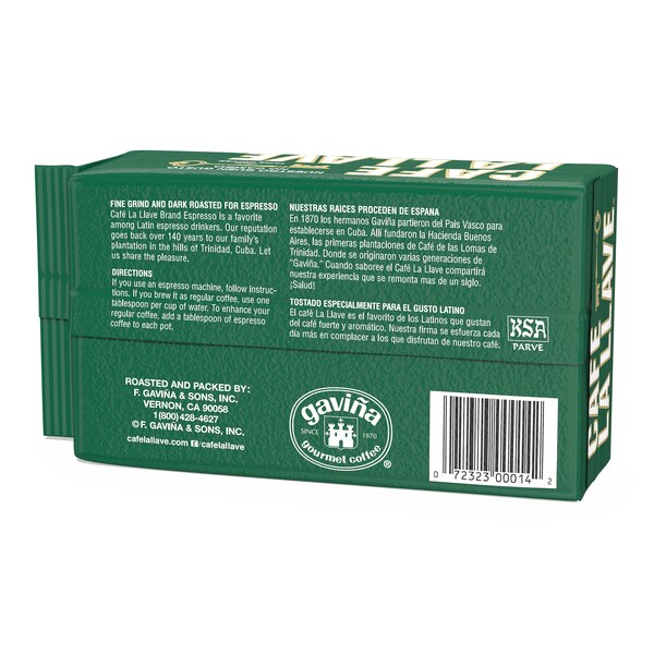 Cafe La Llave Espresso Dark Roast Coffee, 10 oz