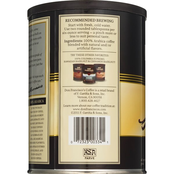 Don Francisco's Gourmet Coffee, Vanilla Nut Medium, 12 oz