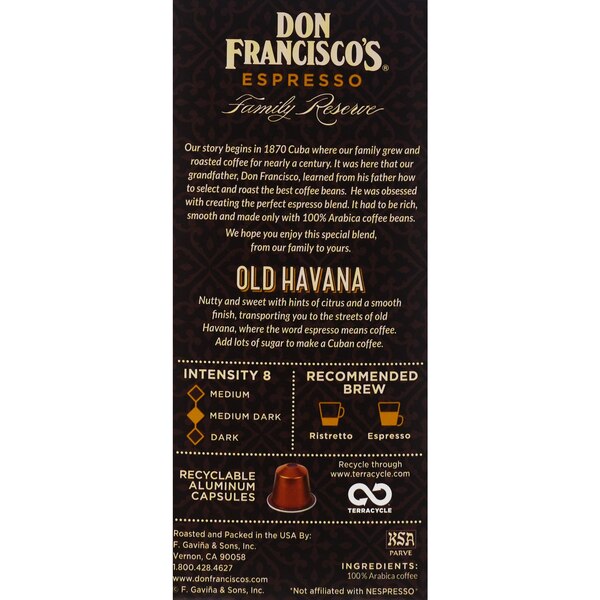 Don Francisco’s Old Havana Espresso Capsules, 10 CT