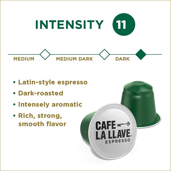 Cafe La Llave Espresso Aluminum Capsules, 10 ct, 1.87 oz