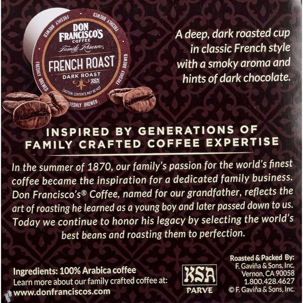 Don Francisco's Coffee Family Reserve Single Serve Cups, Bold Breakfast Blend, 12 ct