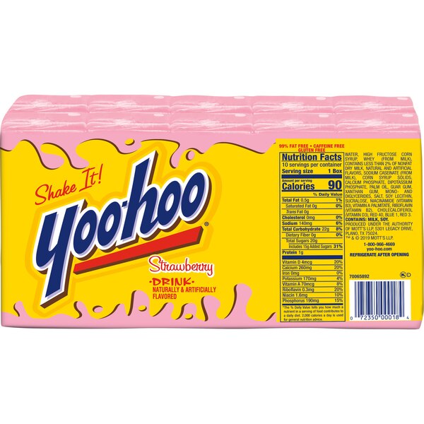 Yoo-hoo Strawberry Drink, 6.5 OZ Boxes, 10 CT