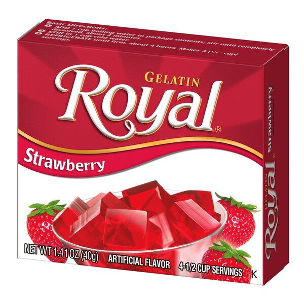 Royal - Gelatina, Strawberry, 1.4 oz