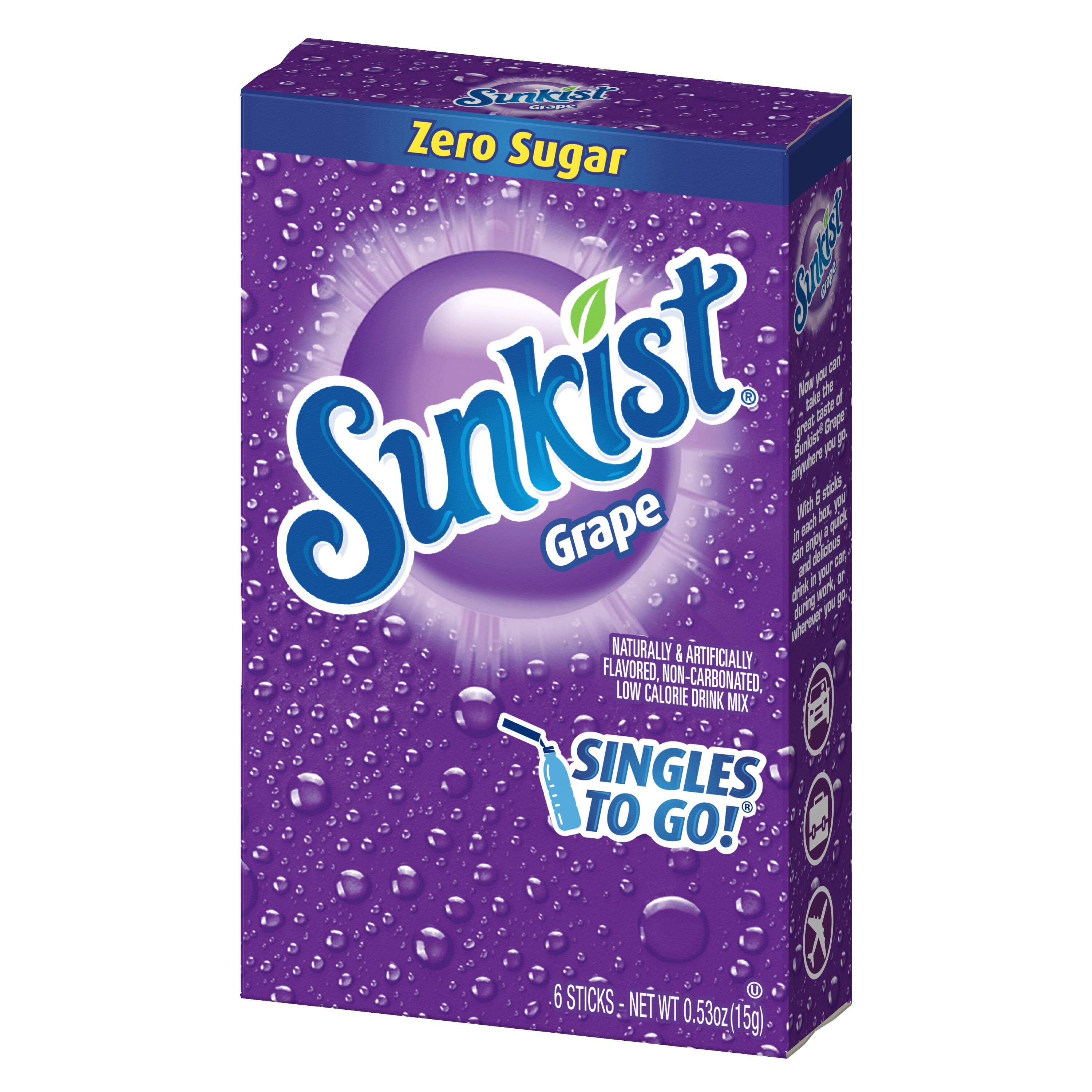 Sunkist Soda - Mezcla para preparar bebida, Grape, 6 u.