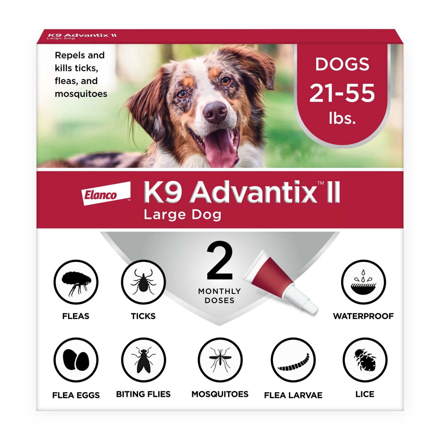 K9 Advantix II Large Dog Flea & Tick Treatment, 2 ct