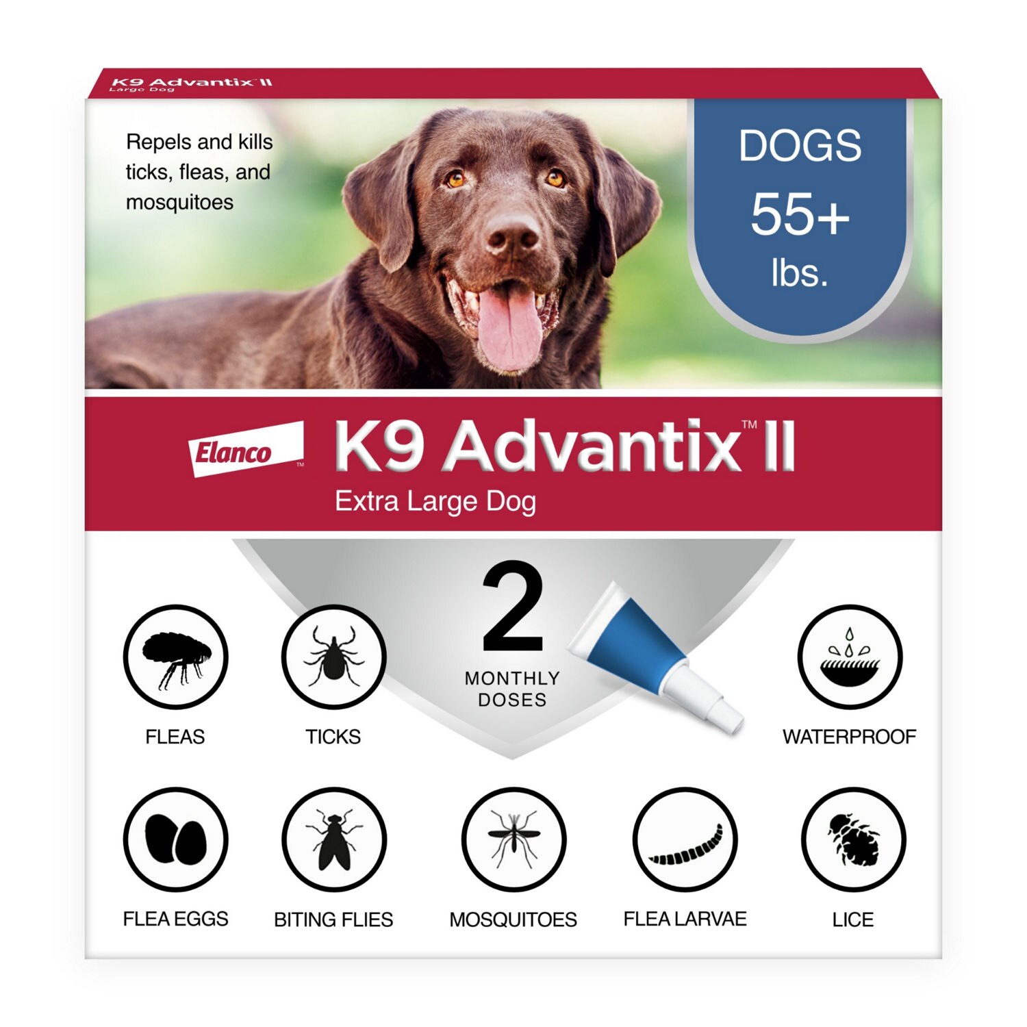 K9 Advantix II X-Large Dog Flea & Tick Treatment, 2 ct