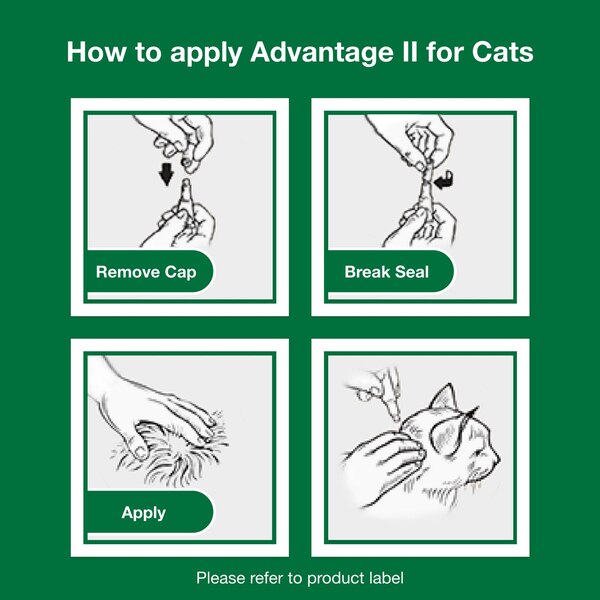 Advantage II Small Cat Flea & Tick Treatment, 2 ct