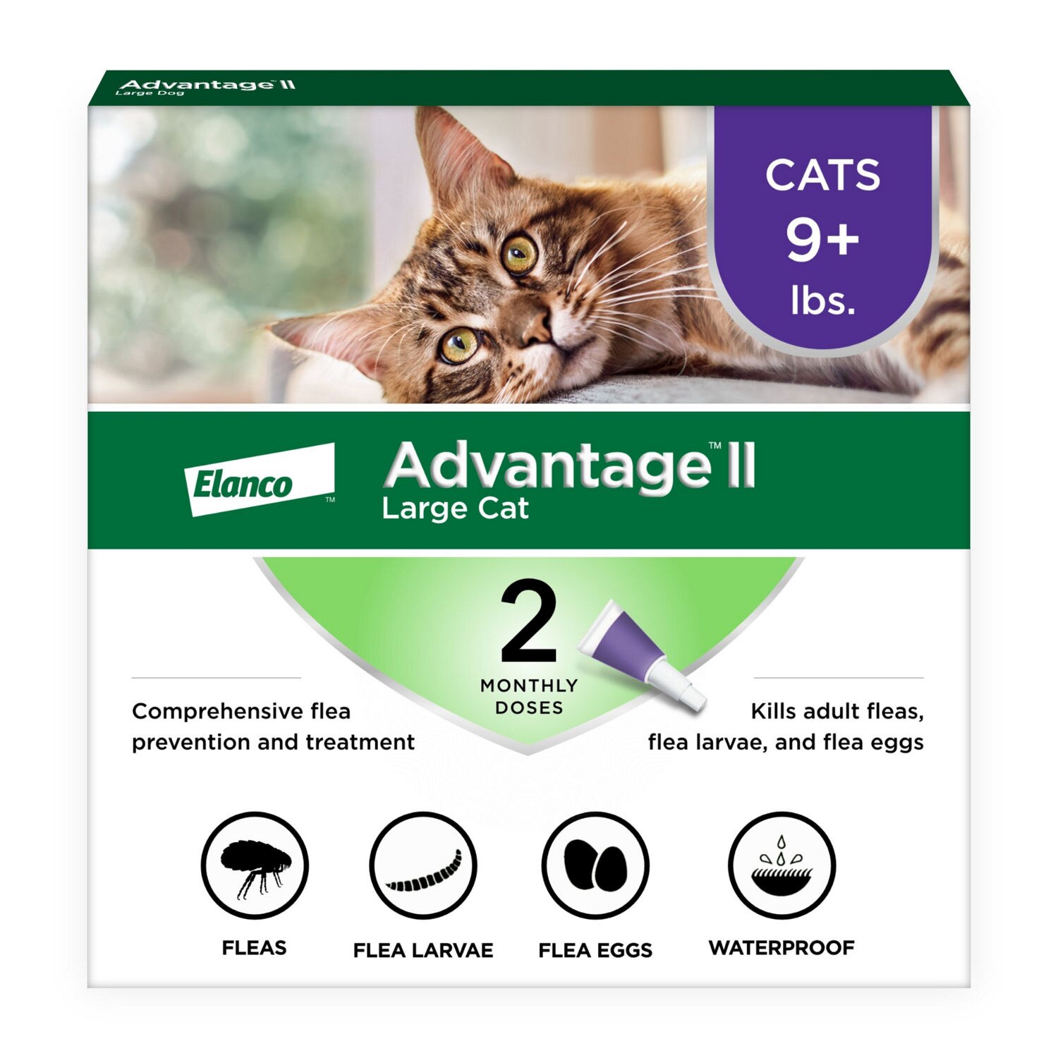 Advantage II Large Cat Flea & Tick Treatment, 2 ct