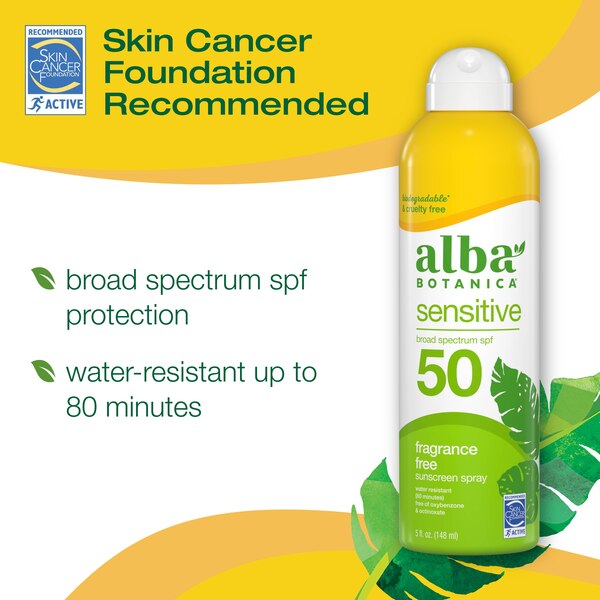 Alba Botanica Broad Spectrum Sunscreen Spray, SPF 50, 5 fl oz