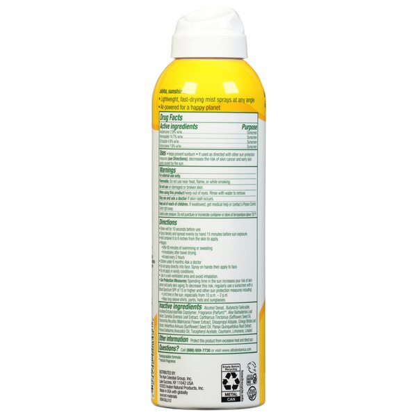 Alba Botanica Broad Spectrum Sunscreen Spray, SPF 50, 5 fl oz