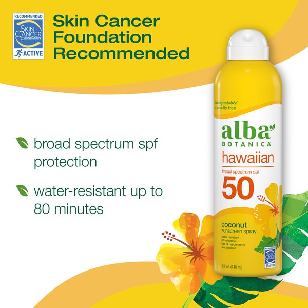 Alba Botanica Broad Spectrum Sunscreen Spray, SPF 50, 5 fl oz